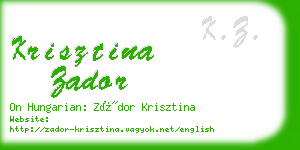 krisztina zador business card